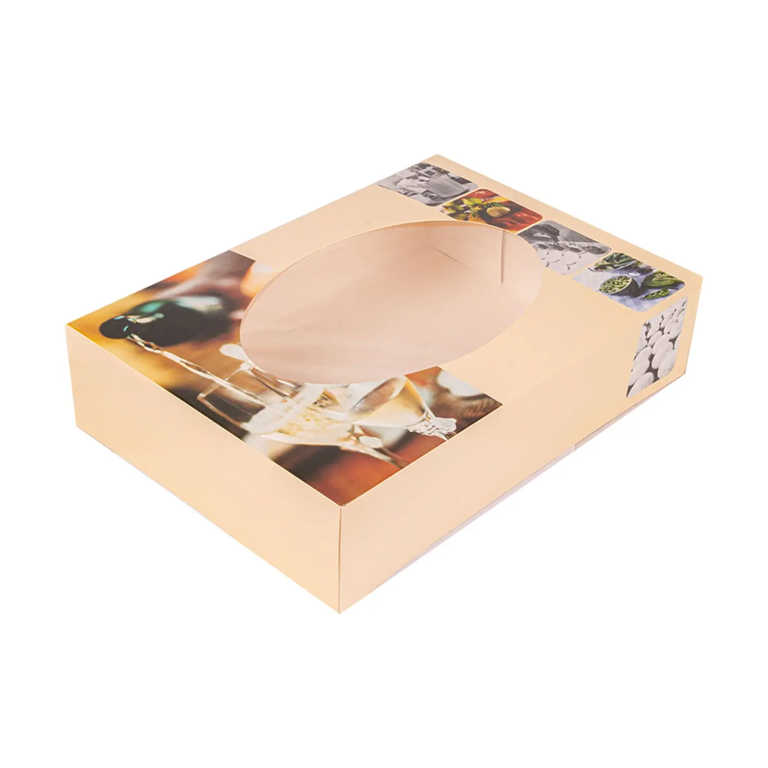 50 pz. scatole catering con finestra  325 g/m2 35x25x8 cm quatricomia cartone (50 unità)