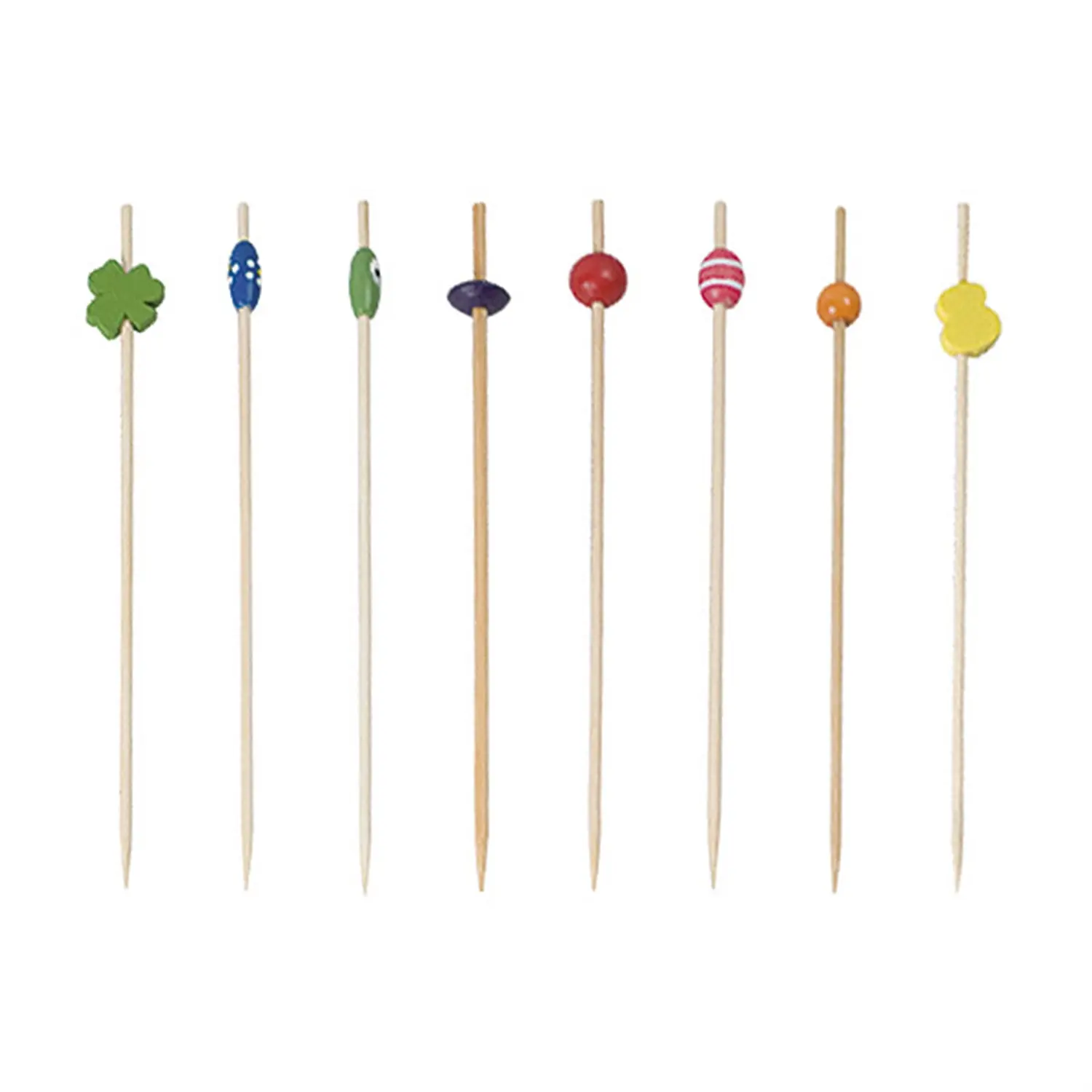 Spiedini decorati bamboo  12 (h) cm colori varie bambù (100 unità)