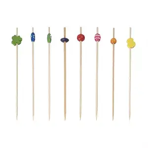 Spiedini decorati bamboo  12 (h) cm colori varie bambù (100 unità)