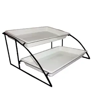 Suporte 2 piani contenitori gn 1/1   56,5 x 52,5 x 32,5 cm nero ferro (1 unità)