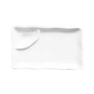 Piatti rettangolari 1 scomparto akala  25,5x15,5x3,5 cm bianco porcellana (6 unità)