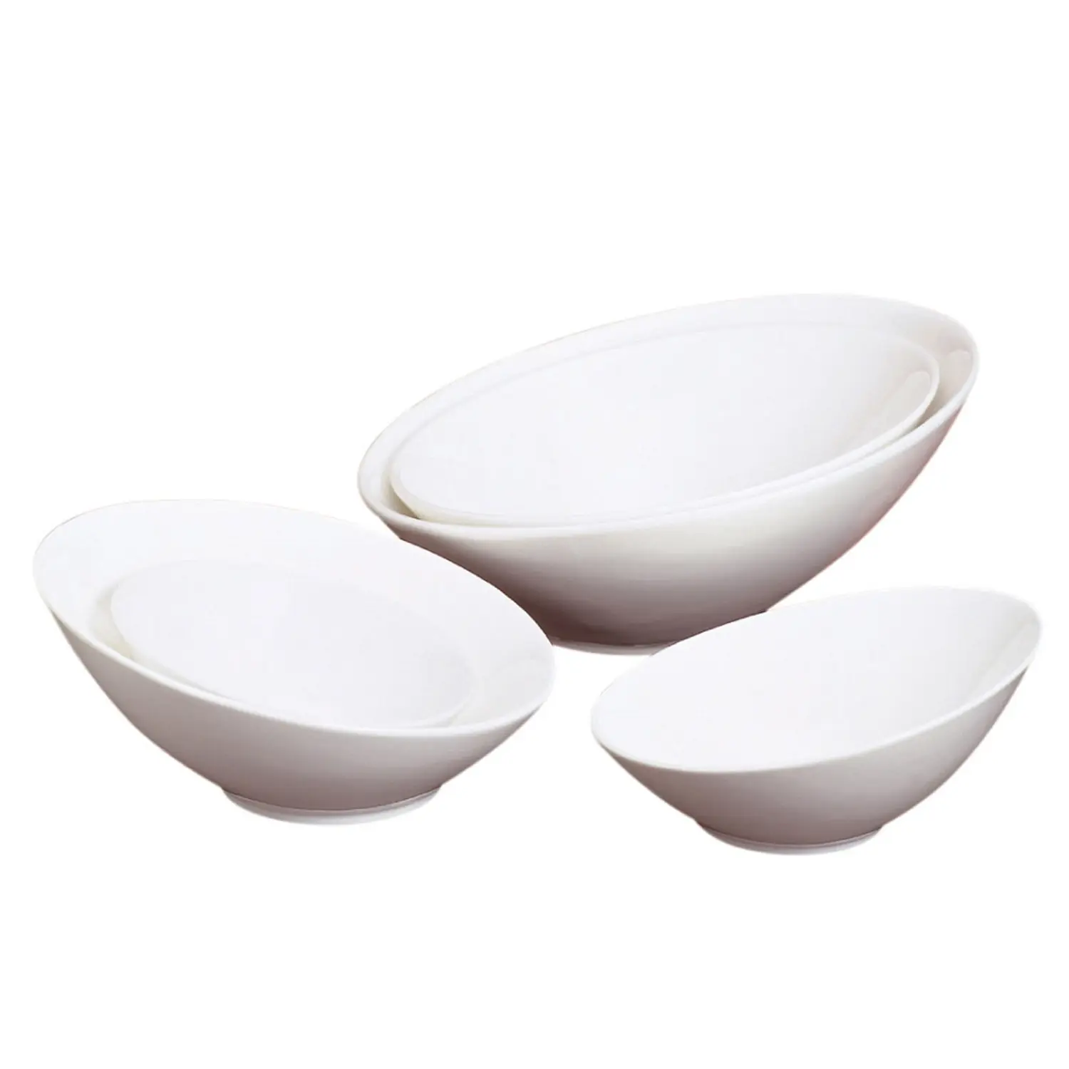 Piatti fondo irregolari  1100 ml ø 25,5x11,5 cm bianco porcellana (2 unità)