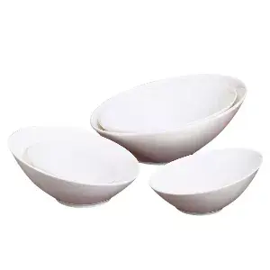 Piatti fondo irregolari  1100 ml ø 25,5x11,5 cm bianco porcellana (2 unità)