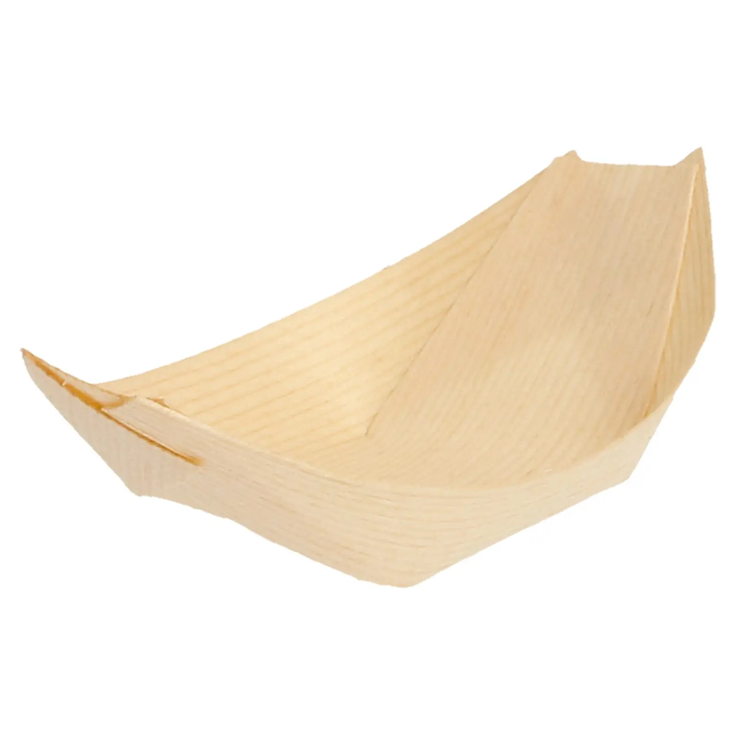 Barchette in foglia di pioppo wood  9x6x1,5 cm naturale legno (2000 unità)
