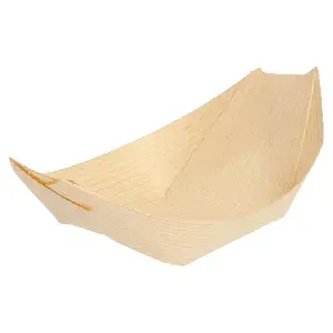 Barchette in foglia di pioppo wood  9x6x1,5 cm naturale legno (2000 unità)