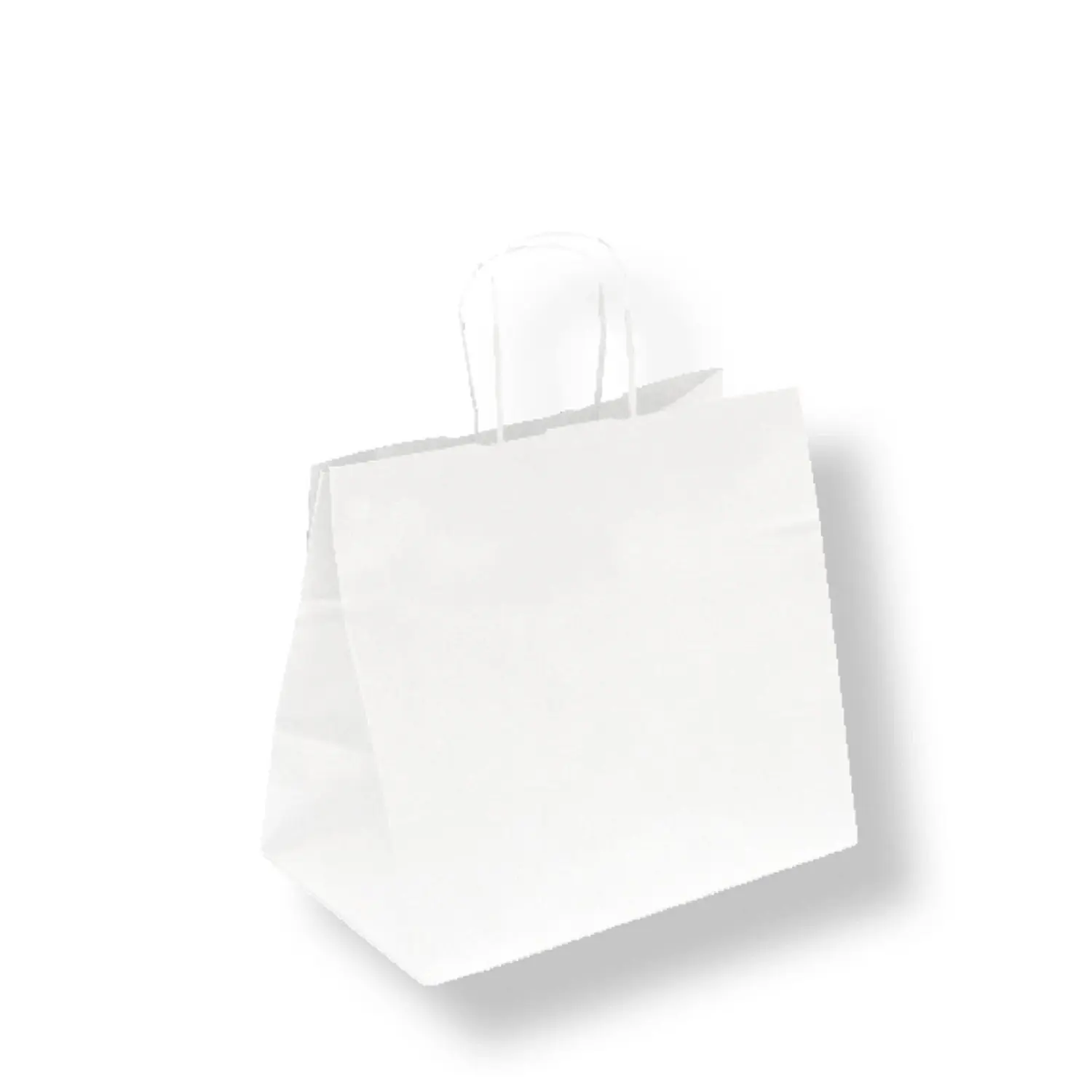 Borse sos traiteur con manici  80 g/m2 26+17x24 cm bianco cellulosa (250 unità)