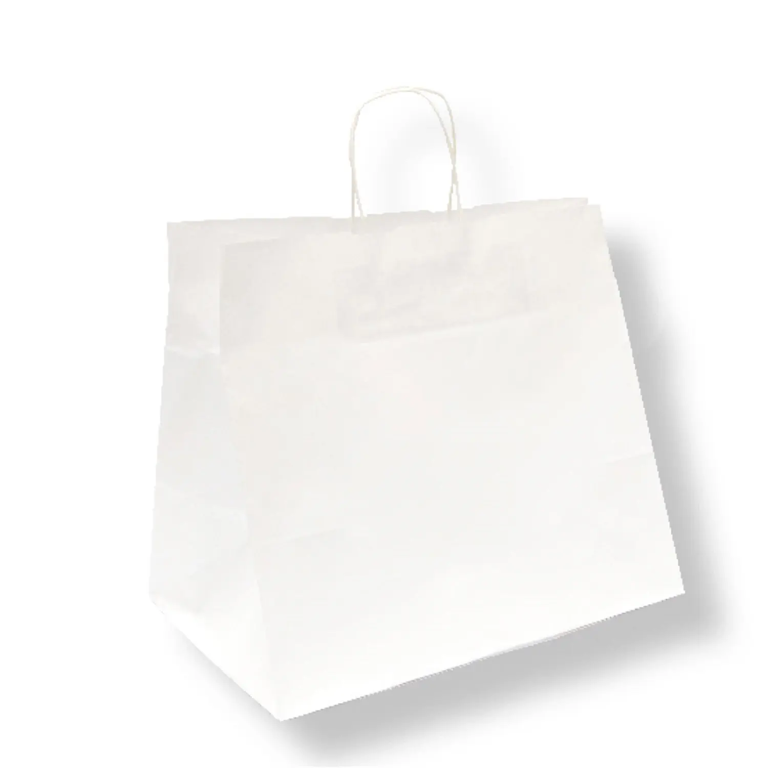 Borse sos traiteur con manici  90 g/m2 32+21x28,5 cm bianco cellulosa (250 unità)