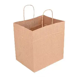 Borse sos traiteur con manici  90 g/m2 26+20x27 cm naturale kraft (250 unità)
