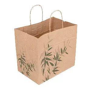Sacos sos com asas "gourmet" feel green  80 g/m2 26+17x24 cm natural kraft (250 unidade)
