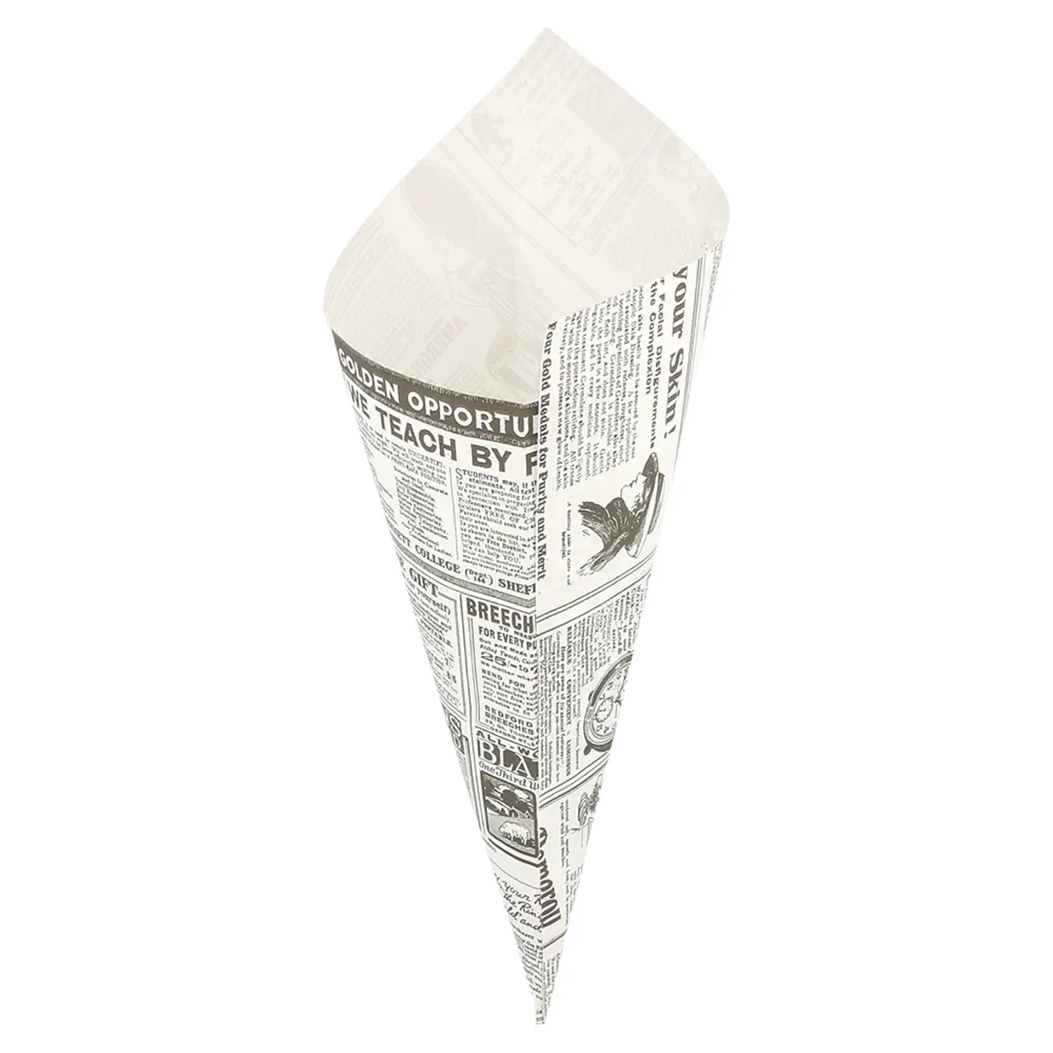 Sacchetti a punta 'times' 250 g 70 g/m2 29,5x21 cm bianco pergamana antigrassi (2000 unità)