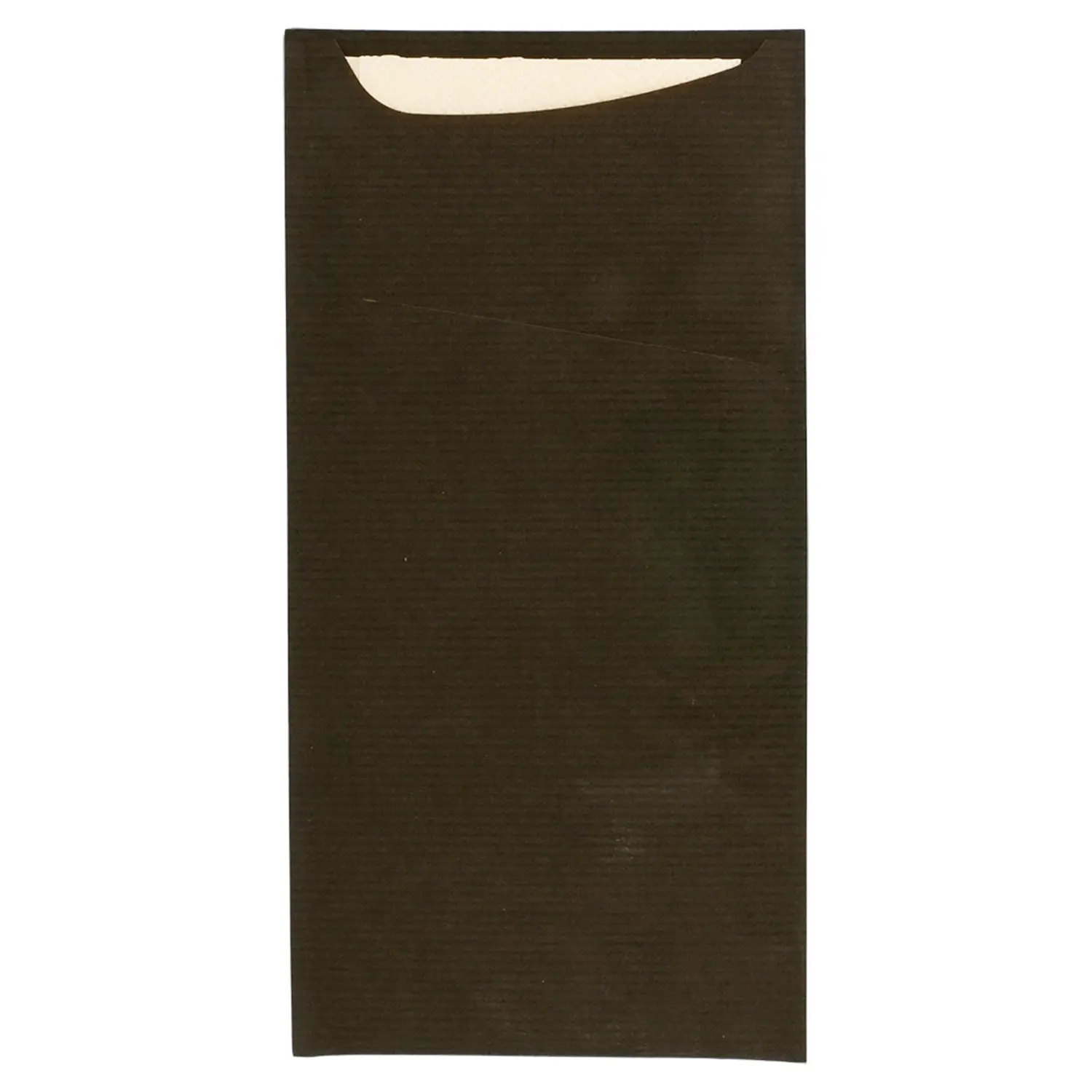 Buste portaposate + tovagliolo just in time  80 + 10pe g/m2 11,2x22,5 cm nero kraft a costine (400 unità)