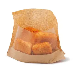 Confezioni con base e finestra 'kangoo pack' 40 g/m2 + 15 pp 14+3/3x16/12 cm naturale kraft (100 unità)