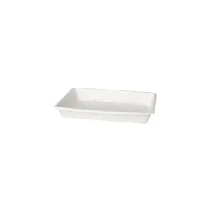 Caja rectangular 850ml bagazo blanco (Pack 40 u.)