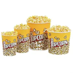 Recipientes popcorn  960 ml 230 +20 pe g/m2 ø 11,6/8,8x14,2 cm cartoncillo (500 unid.)