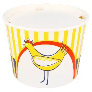 Copos gigantes frango + tampa  1920 ml 13pe + 320 +18pe g/m2 ø 16,8/13,9x12,3 cm branco cartão (300 unidade)