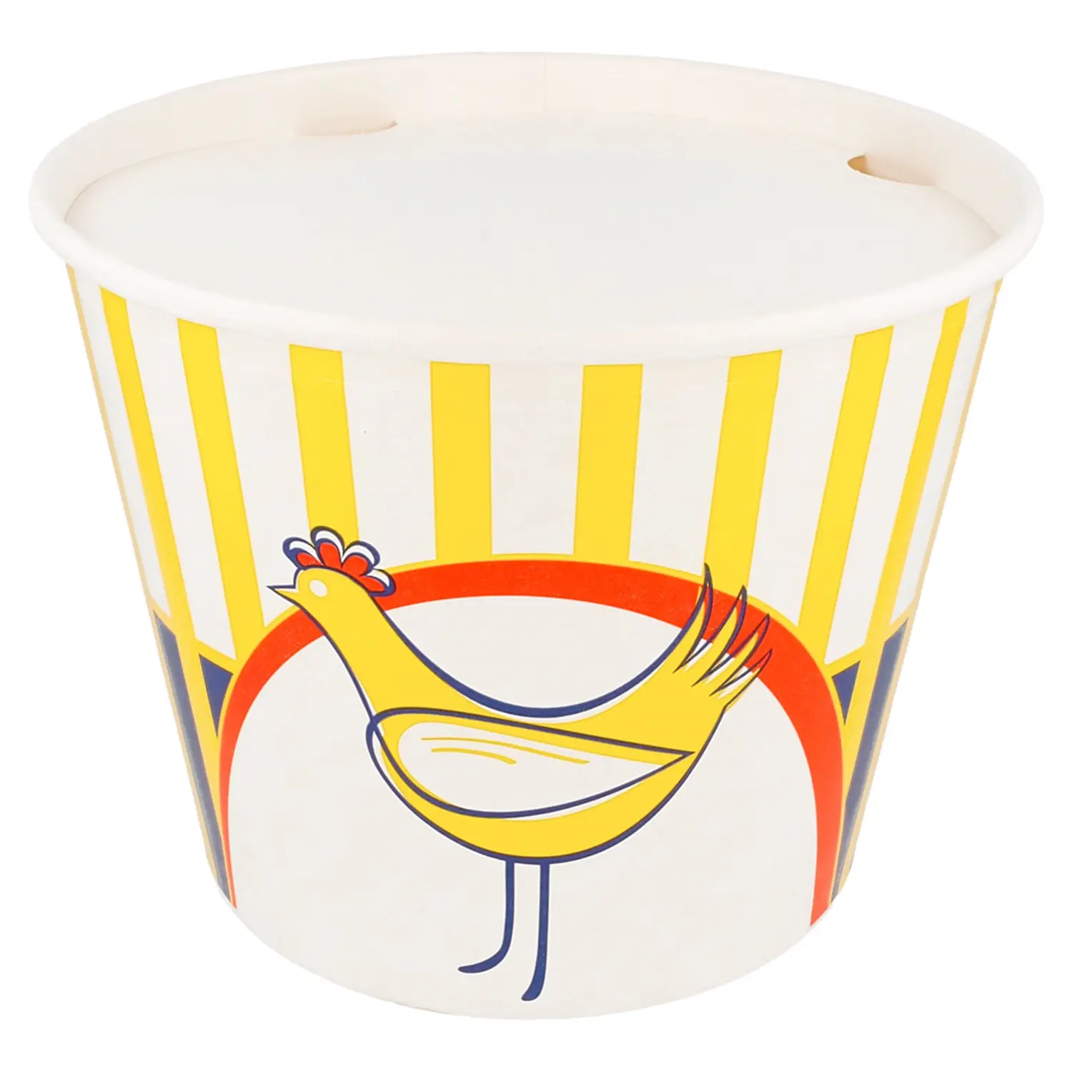 Contenitori per pollo +coperchio  4500 ml 15pe + 380 + 18pe g/m2 ø 21,6/16x16,8 cm bianco cartone (120 unità)