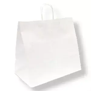 Borse sos traiteur con manici  90 g/m2 36+21x33,5 cm bianco cellulosa (250 unità)