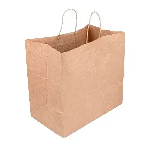 Borse sos traiteur con manici  90 g/m2 36+21x33,5 cm naturale kraft (250 unità)