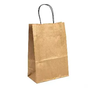 Sacos com asas monocrom.  80 g/m2 20+10x29 cm dourado kraft (250 unidade)
