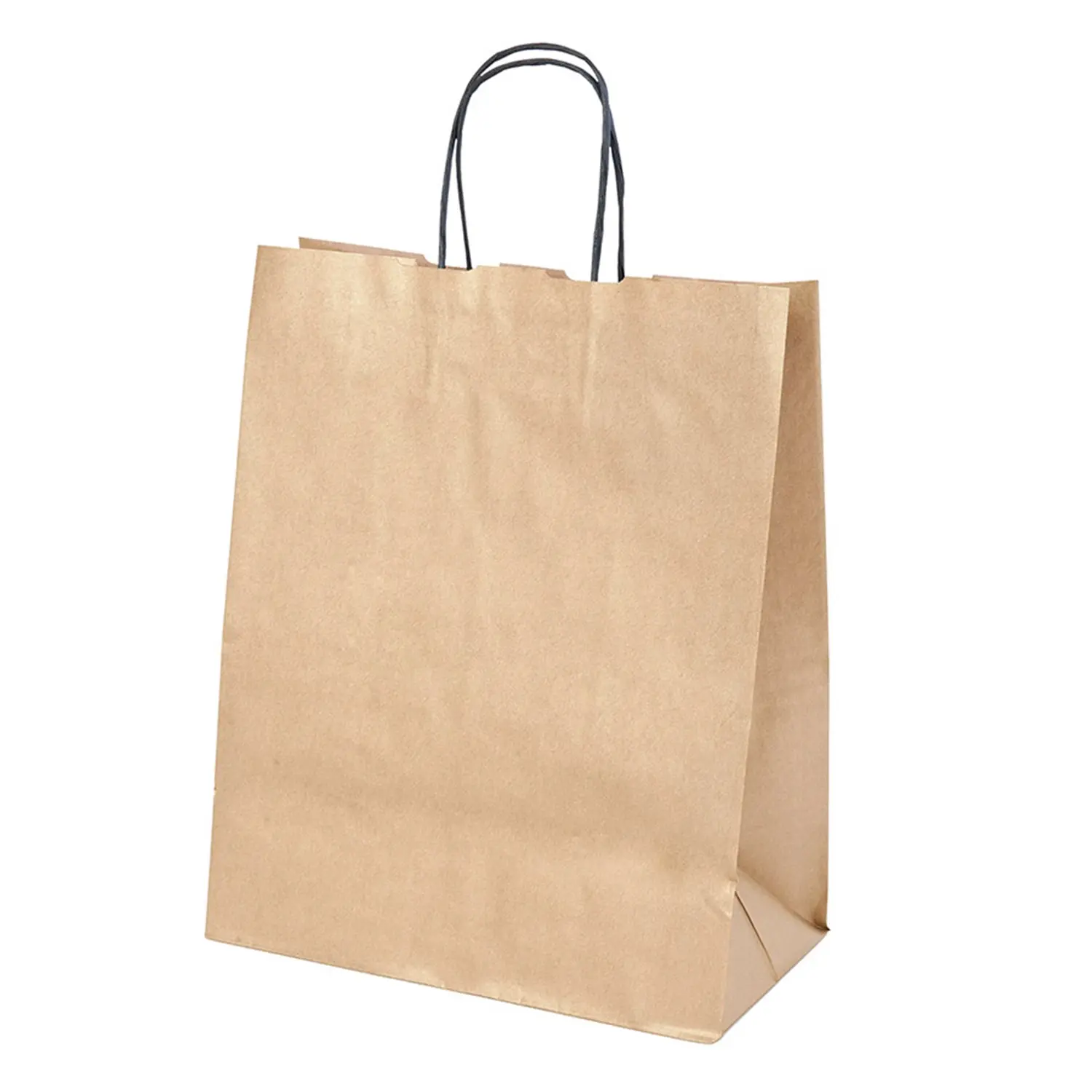 Sacchetti sos con manici.  80 gr/m2 26+14x32 cm oro kraft (250 unità)