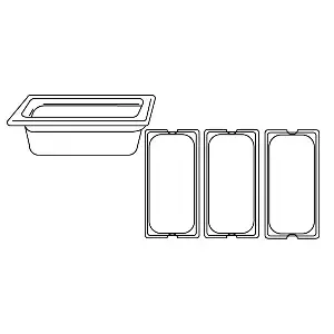 Contenitore gastronorm 1/3  4,9 l 32,5x17,5x15 cm argento acciaio inox (1 unità)
