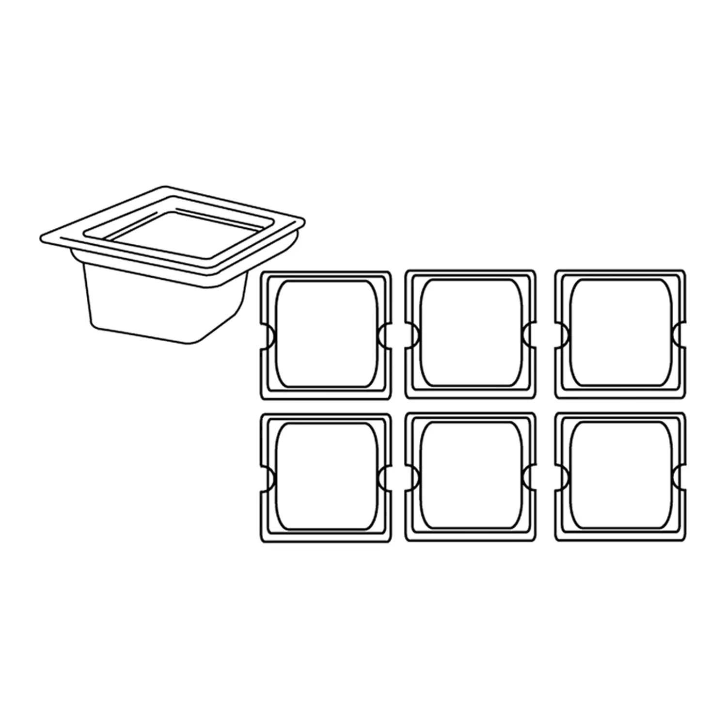 Contenitore gastronorm 1/6  1,9 l 17,6x16,2x15 cm argento acciaio inox (1 unità)