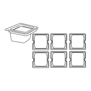 Contenitore gastronorm 1/6  1,9 l 17,6x16,2x15 cm argento acciaio inox (1 unità)