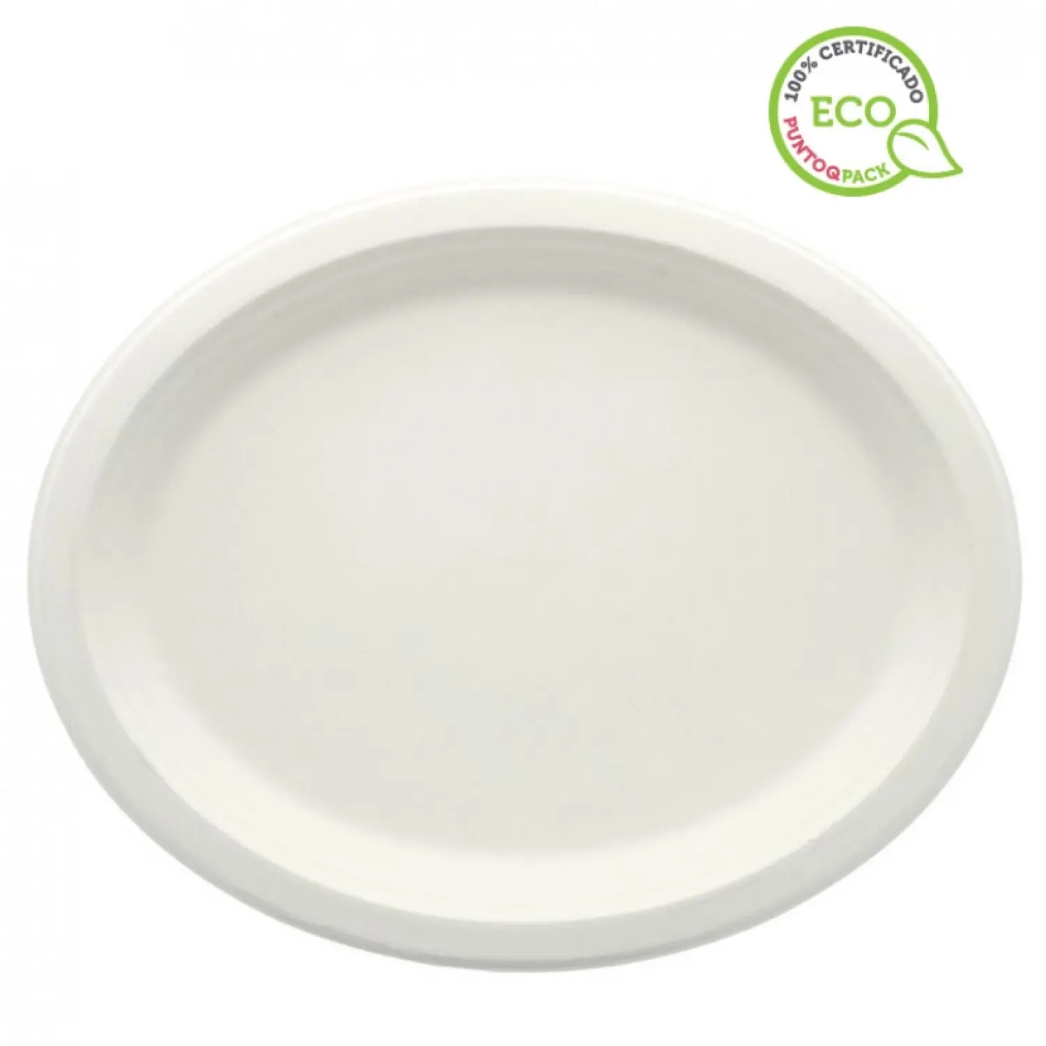 50 unidades. Prato oval de fibra na cor branca (32 x 25cm) | Ref: 181WHUP030C