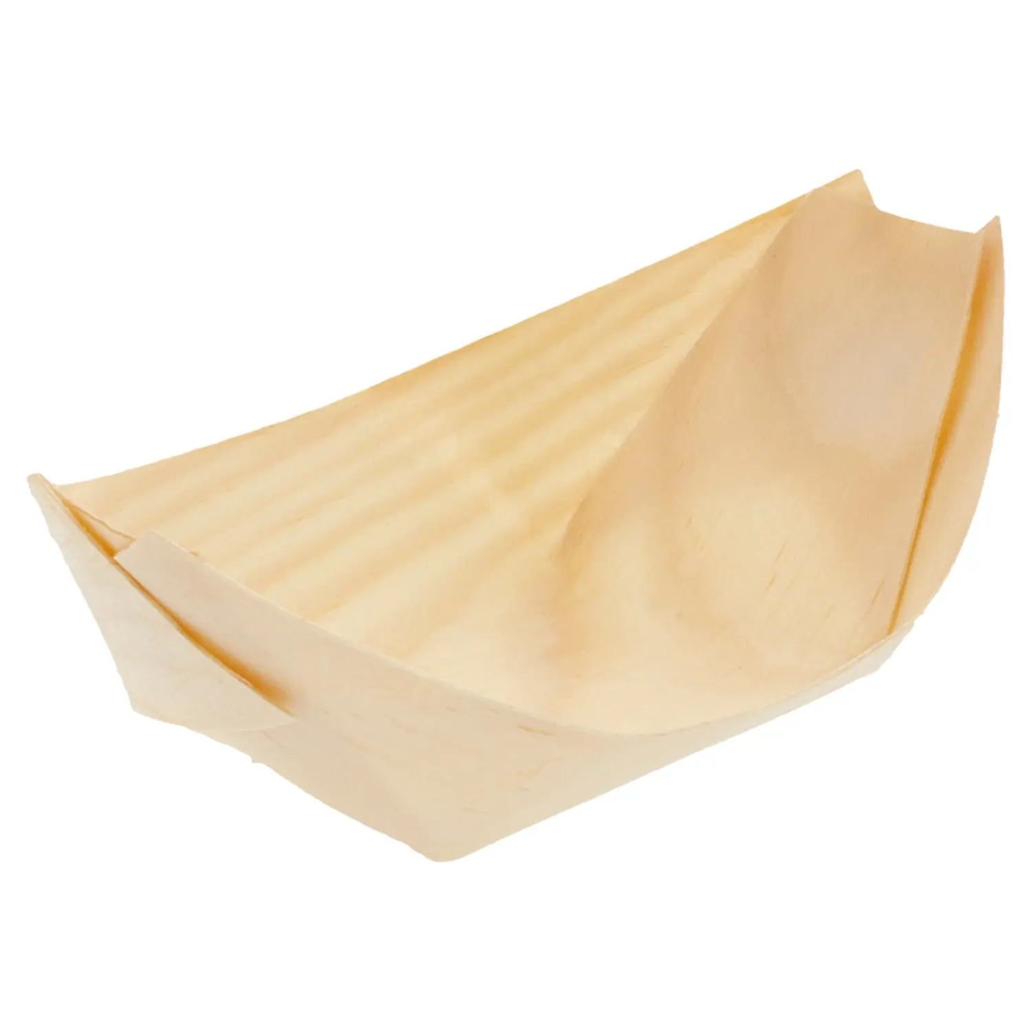 Barchette in foglia di pioppo wood  14x8x2 cm naturale legno (2000 unità)