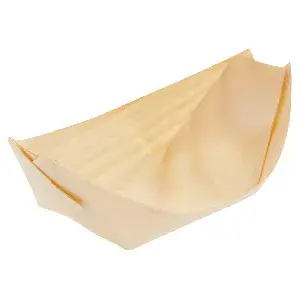 Barchette in foglia di pioppo wood  14x8x2 cm naturale legno (2000 unità)