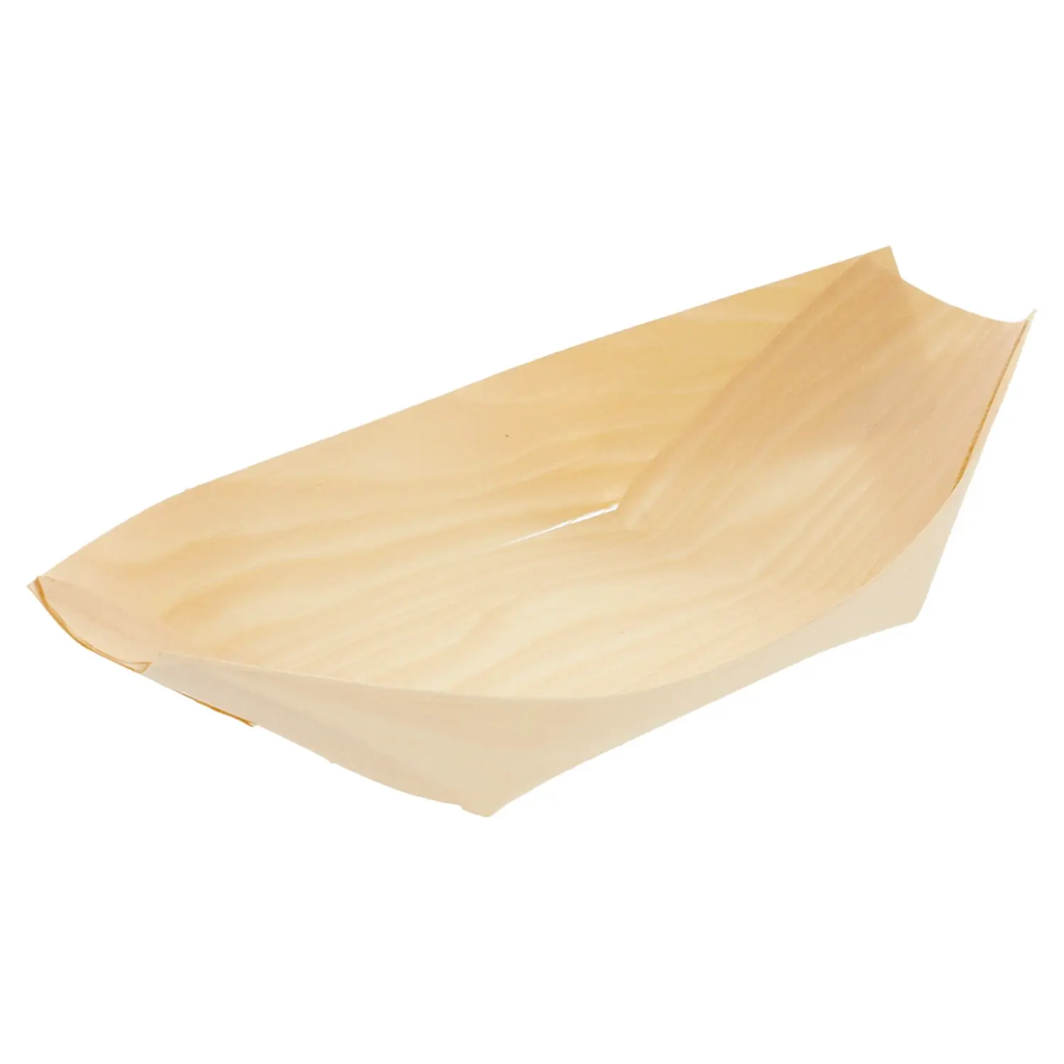 Barchette in foglia di pioppo wood  17x8,5x2 cm naturale legno (1000 unità)