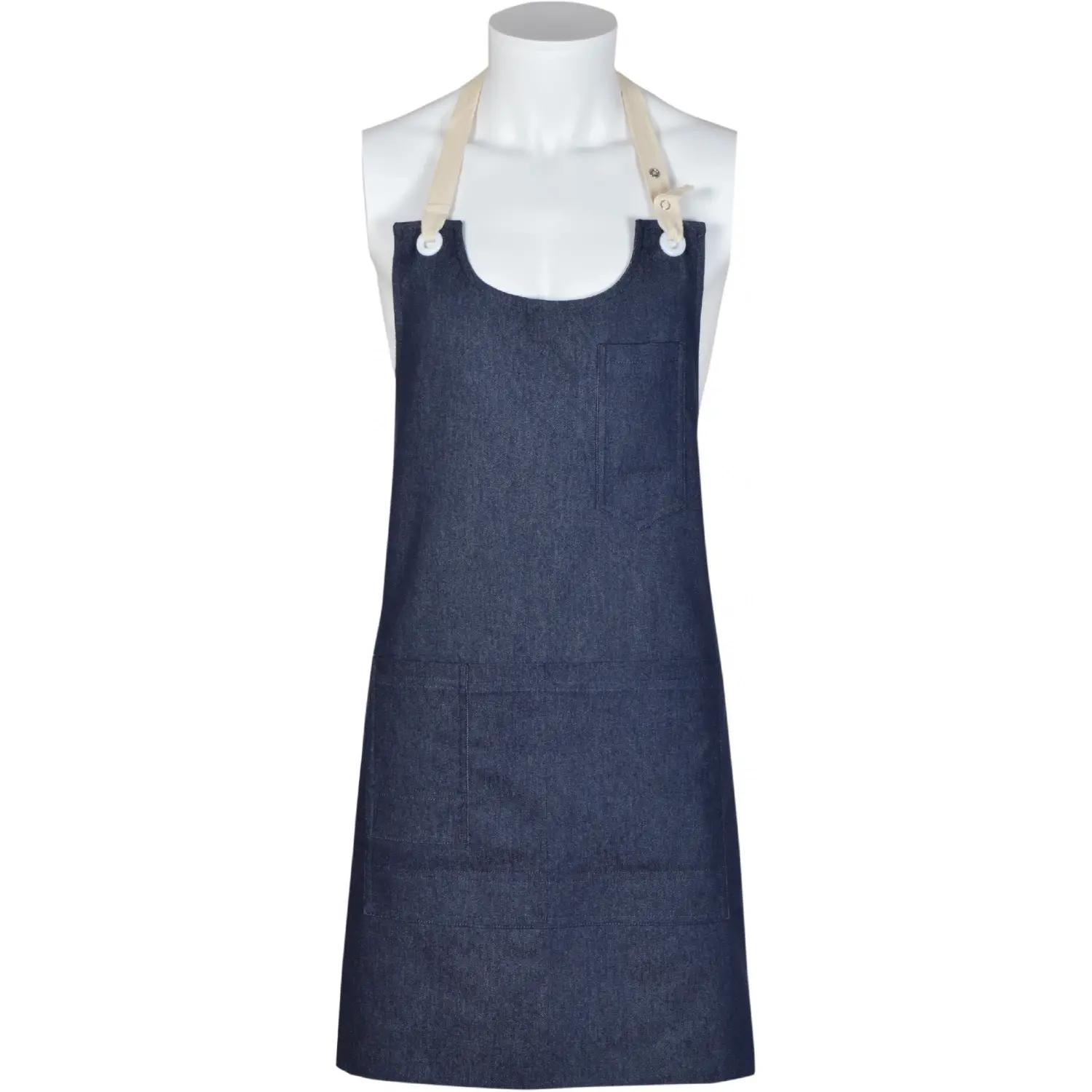 Delantal peto denim 2 arandellas