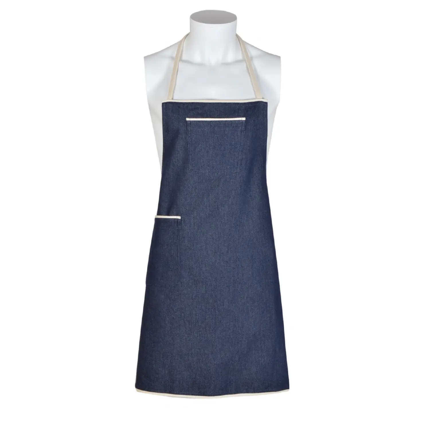 Delantal peto denim vivos