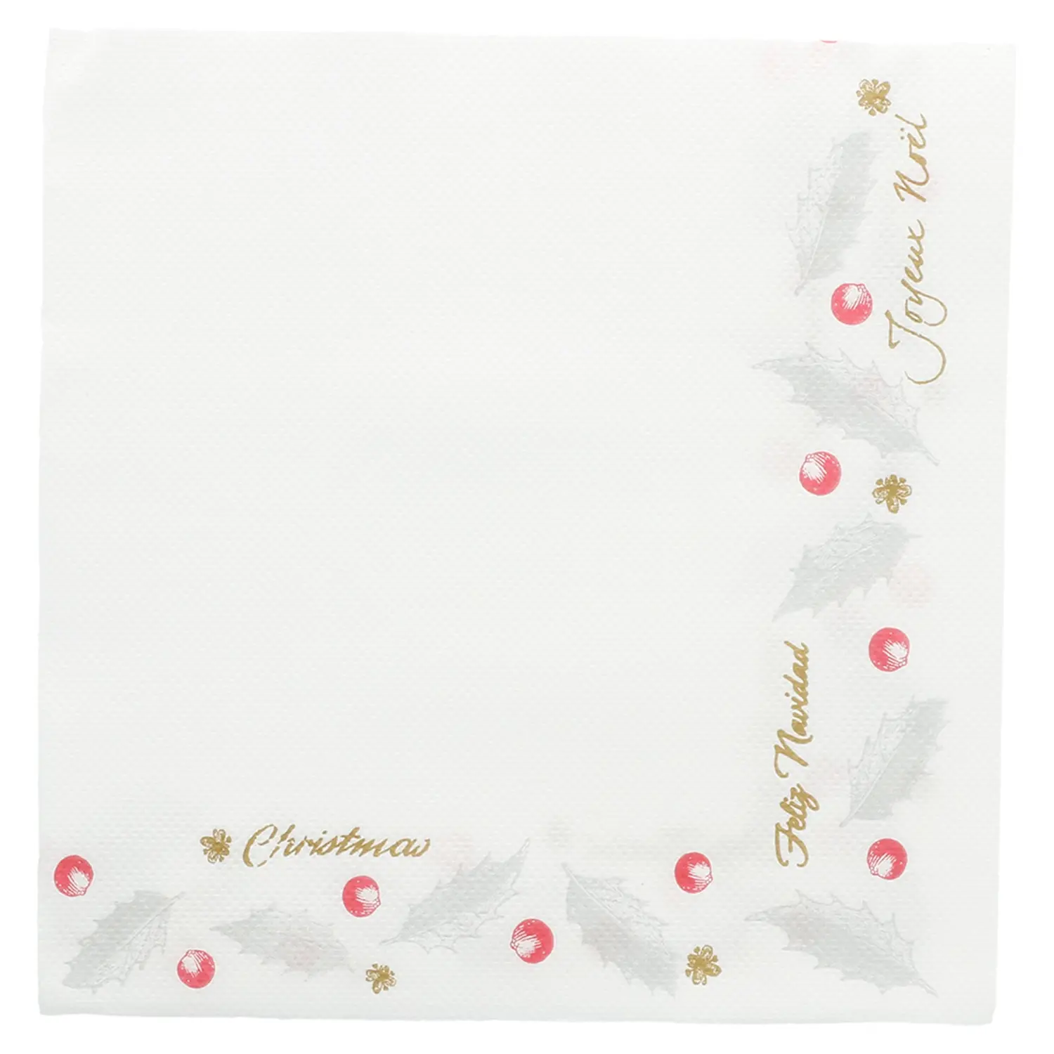 Tovaglioli "double point" 'noël'  18 gr/m2 33x33 cm bianco tissue (1200 unità)