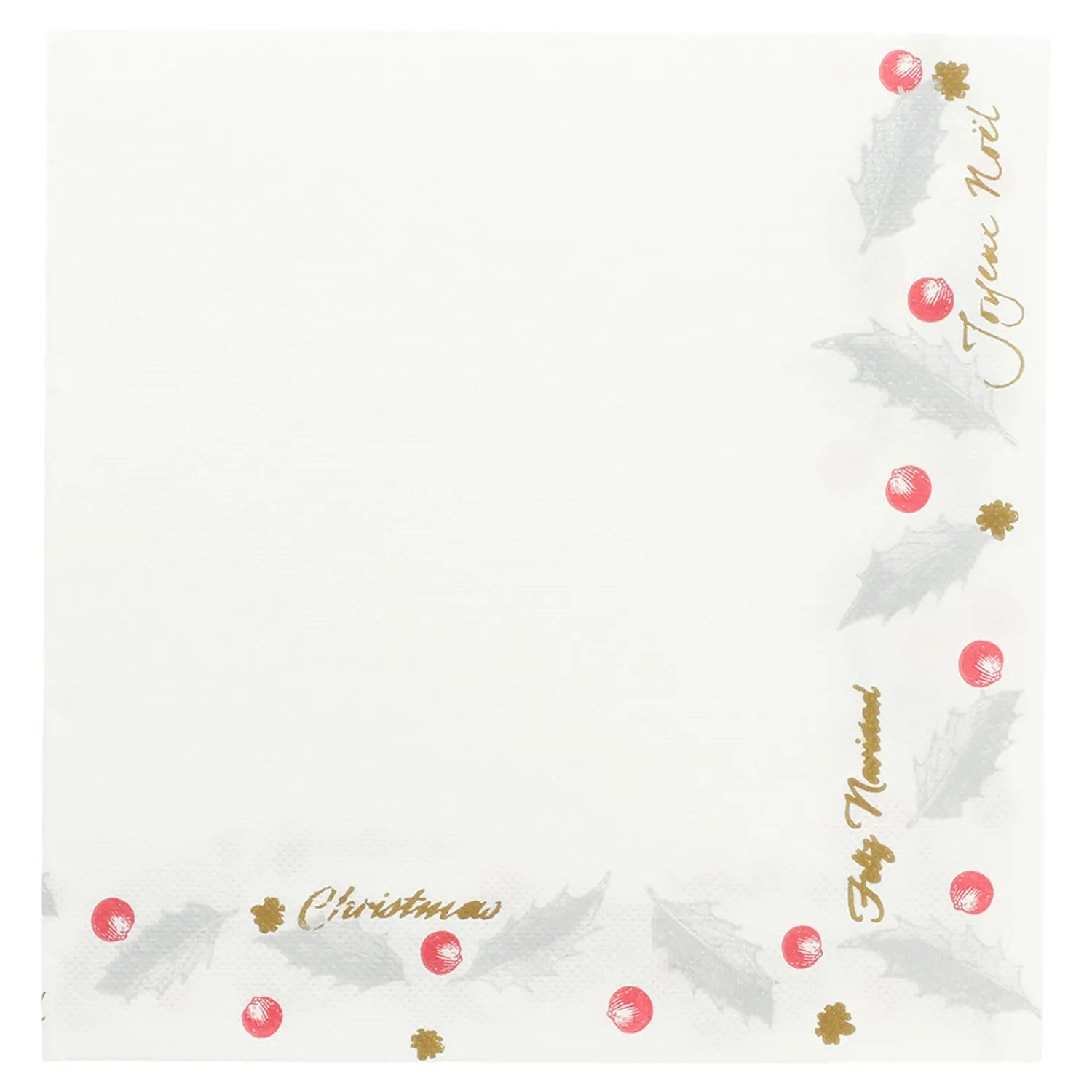 Tovaglioli "double point" 'noël'  18 gr/m2 40x40 cm bianco tissue (1200 unità)