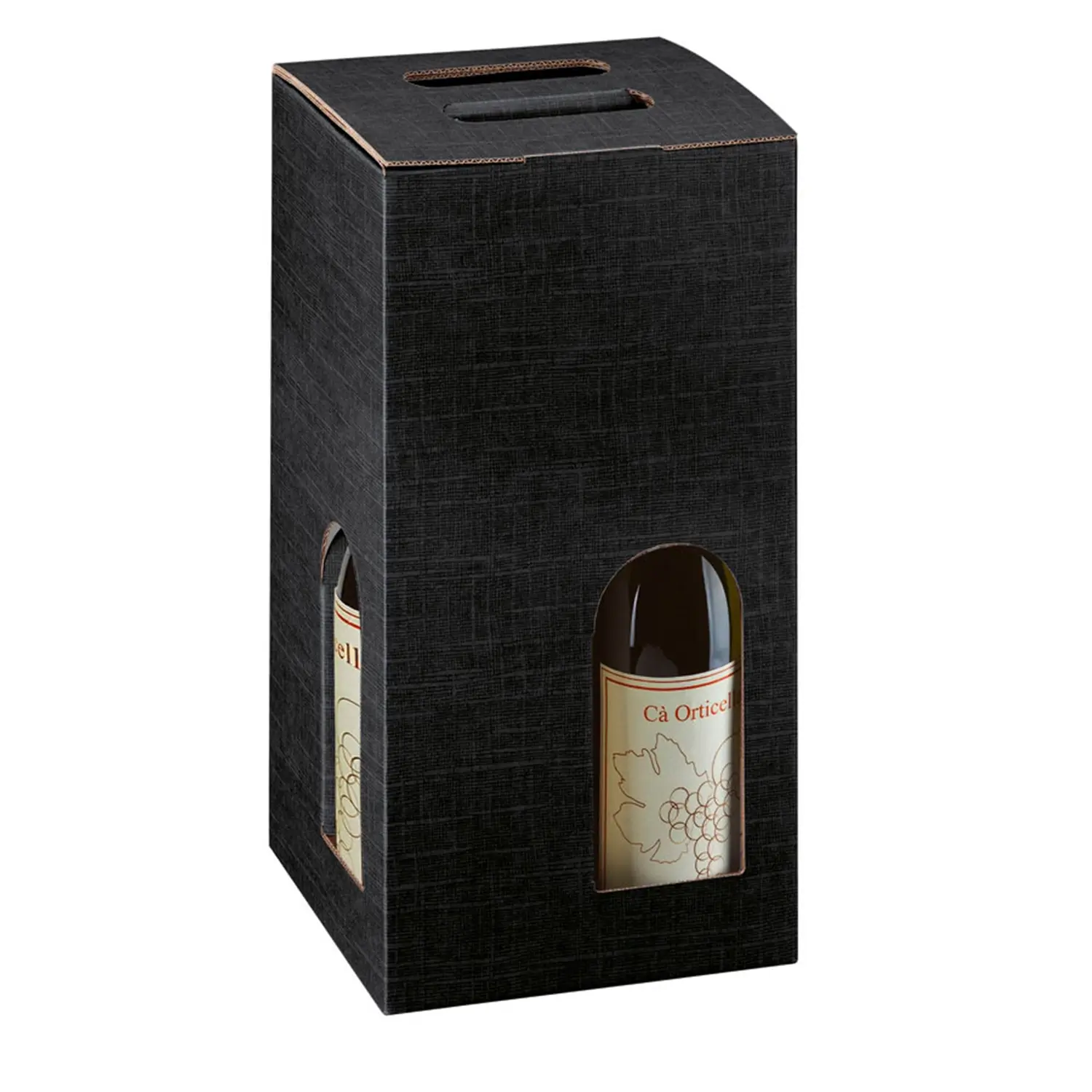 20 u. scatole 4 bottiglie  18x18x34 cm nero cartone (1 unità)
