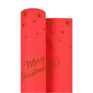 Tovaglie rotolo 'merry christmas' 55 g/m2 1,20x25 m rosso airlaid (1 unità)