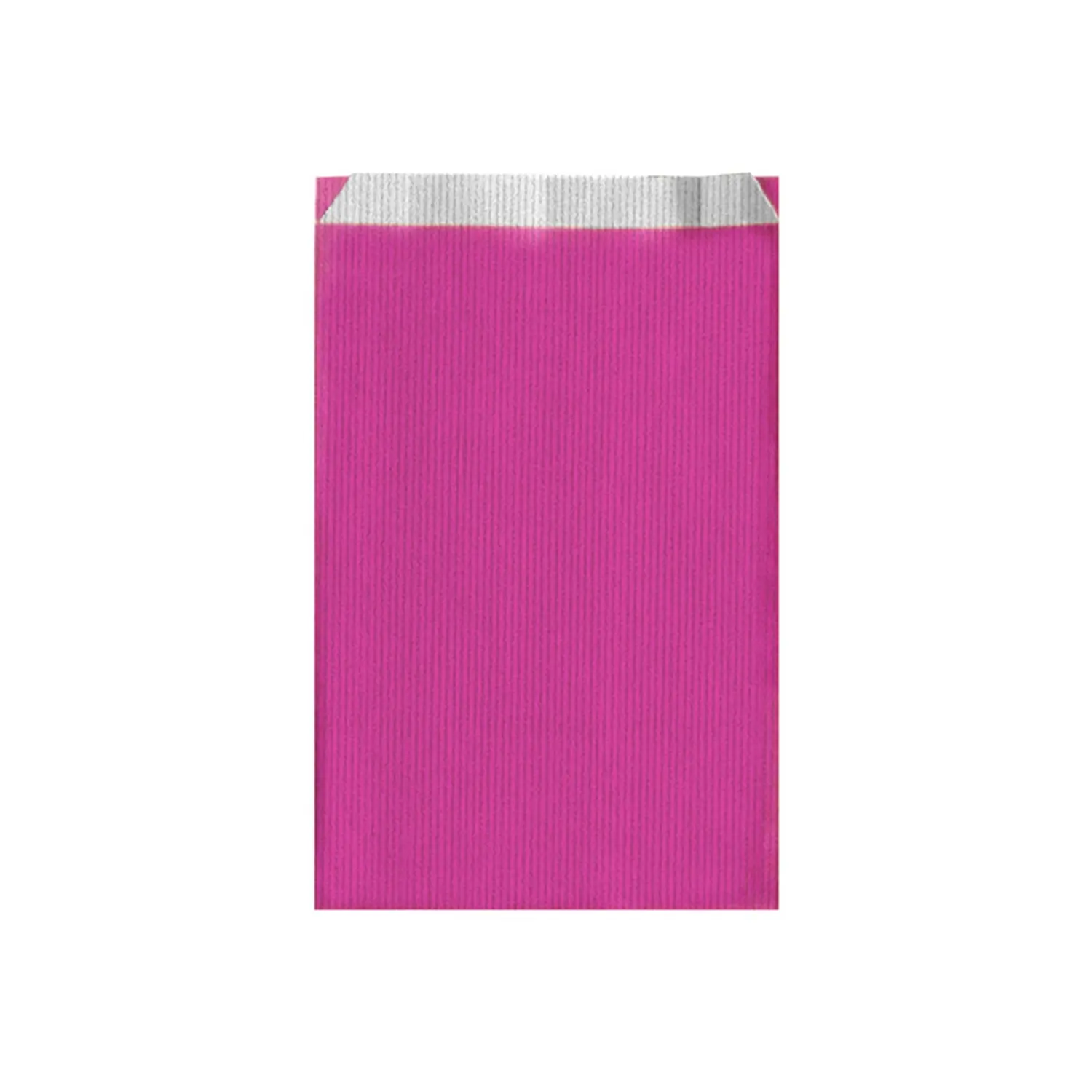 Sacchetti piani  60 g/m2 12+5x18 cm fucsia cellulosa (250 unità)