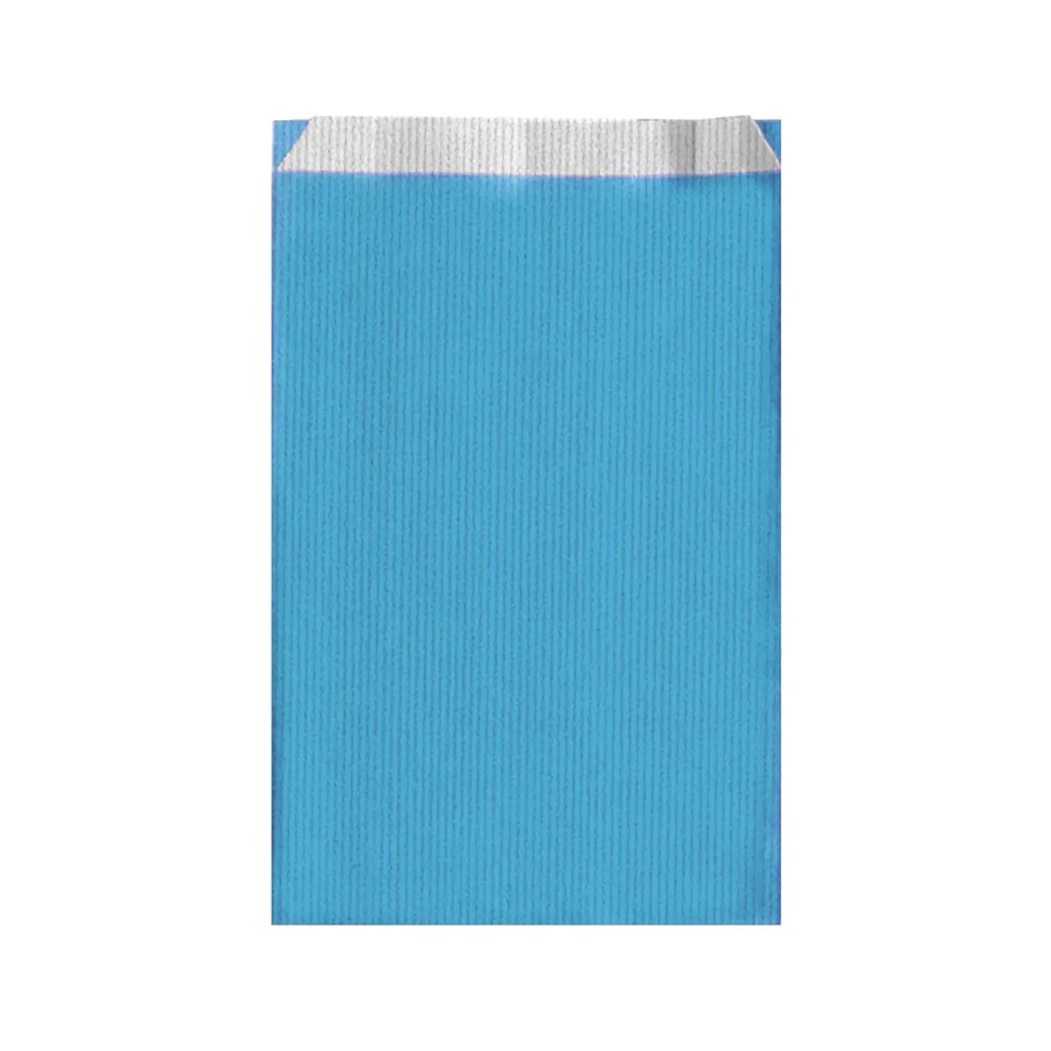 Sacchetti piani  60 g/m2 19+8x35 cm blu turchese cellulosa (250 unità)