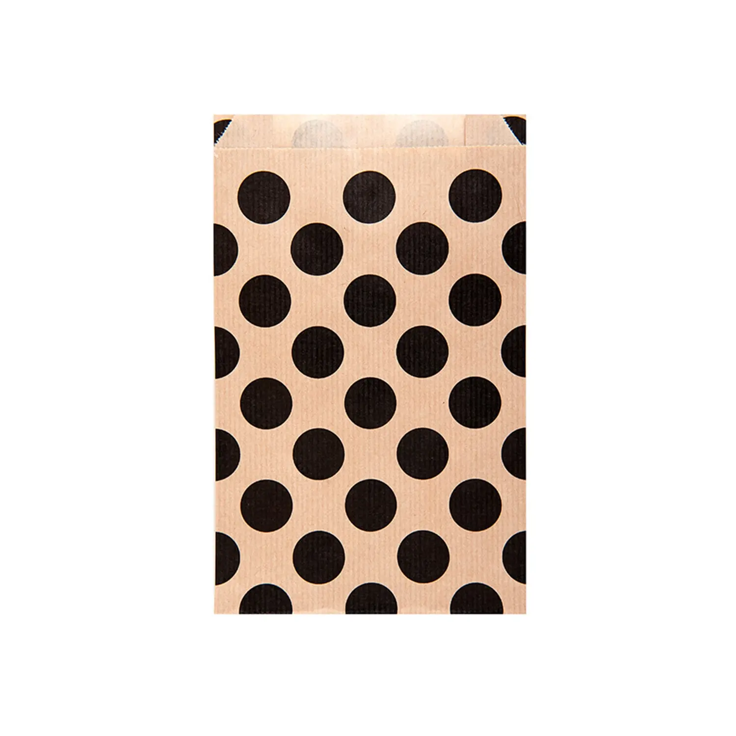 Sacchetti piani 'polka dots' 60 g/m2 12+5x18 cm naturale kraft a costine (250 unità)