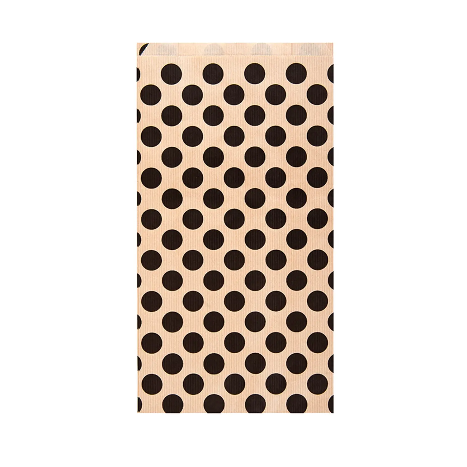 Sacchetti piani 'polka dots' 60 g/m2 19+8x35 cm naturale kraft a costine (250 unità)