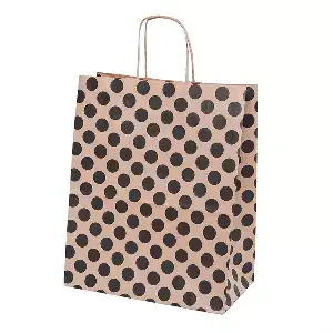 Sacos sos com asas 'polka dots' 80 g/m2 26+14x32 cm natural kraft (250 unidade)