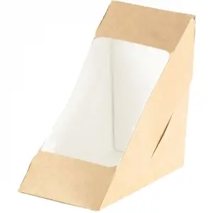 Caja para sándwich doble con abertura 590 ml Marrón 1-Comp  (650 unids)
