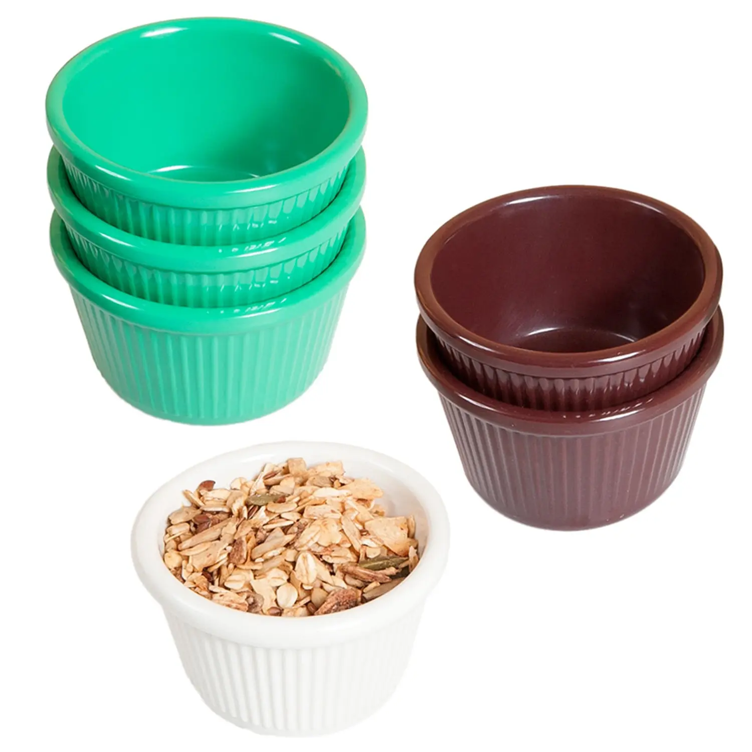 Ramequins scanalati asami ware 90 ml ø 7,8x3,4 cm rosso melamina (48 unità)