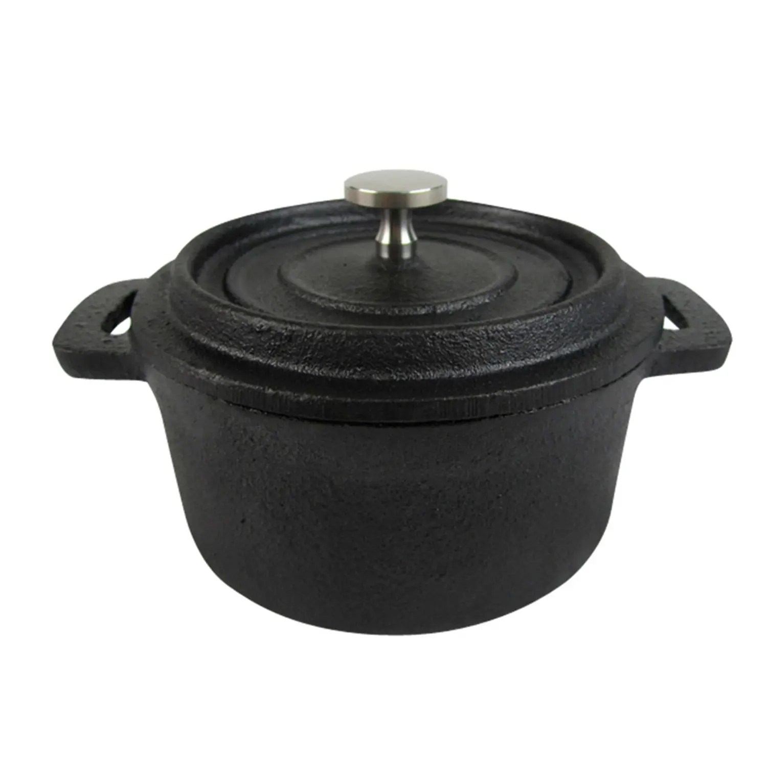 Cocotte rotonda con coperchio  700 ml ø 14(18,7)x7,1 cm nero ferro (12 unità)