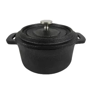 Cocotte rotonda con coperchio  700 ml ø 14(18,7)x7,1 cm nero ferro (12 unità)