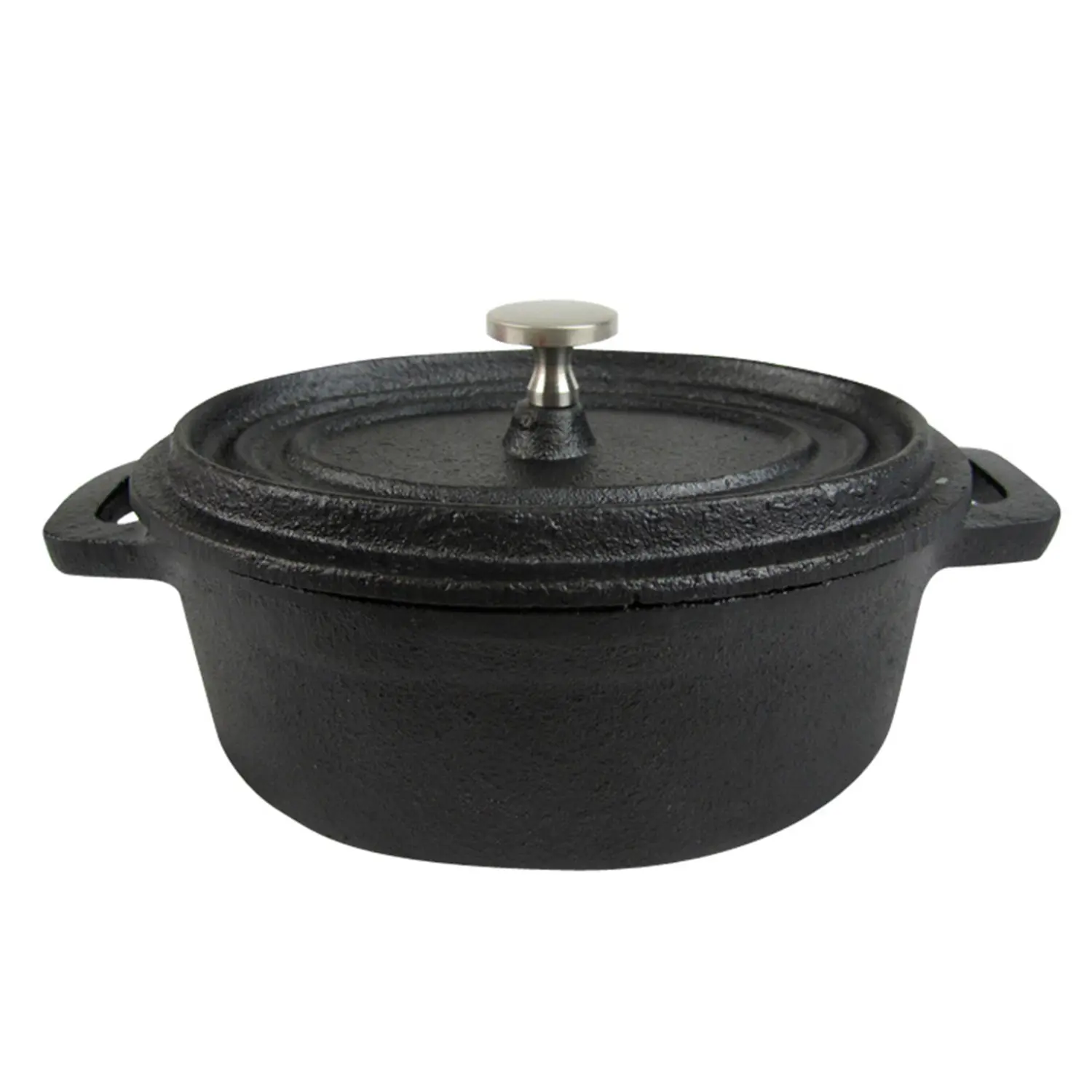Cocotte ovale con coperchio  450 ml 15,3(19)x10x6,3 cm nero ferro (6 unità)