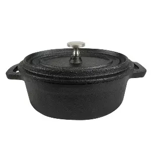 Cocotte ovale con coperchio  450 ml 15,3(19)x10x6,3 cm nero ferro (6 unità)