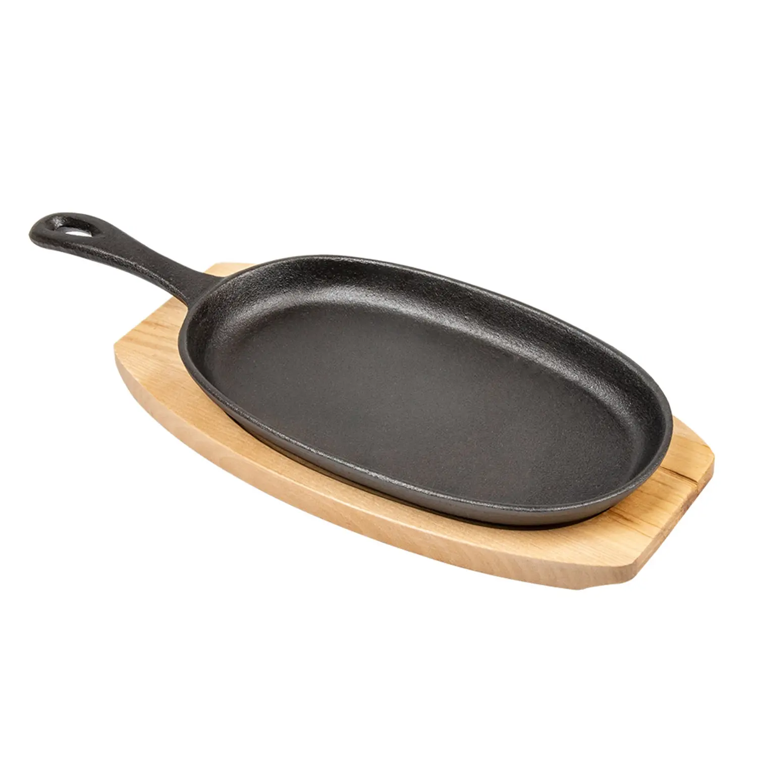 Piatto contadino + base di legno   23,5x13,5 cm nero ferro (8 unità)