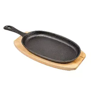 Prato campestre + base em madeira   23,5x13,5 cm preto ferro (8 unidade)